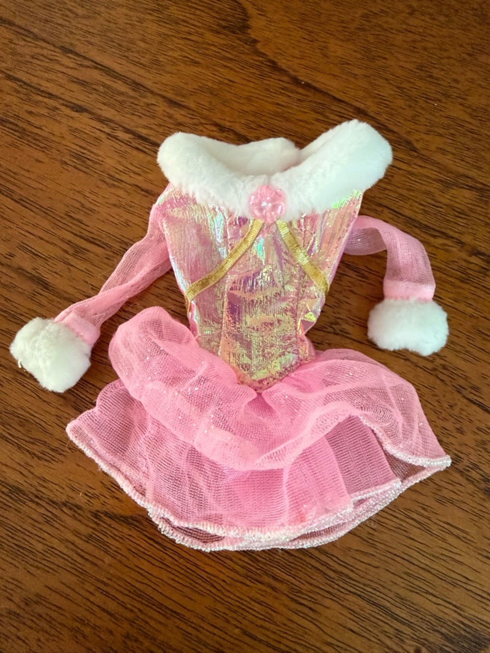 🩷 Vintage 1998 Barbie Ice Skating Princess Dress Pink Glitter Outfit